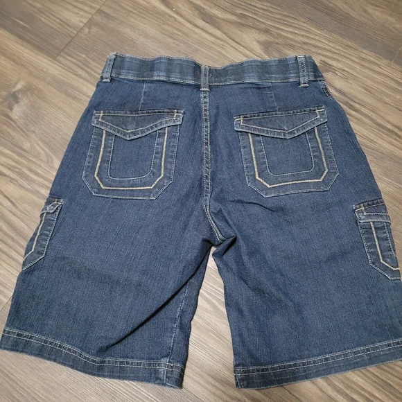 Womens Blue Denim Cargo Shorts Size 6 Jortz Y2K Jean - Picture 2 of 3